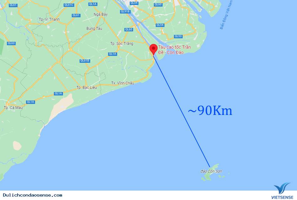 Trần Đề Cách Côn Đảo Bao km ? Trần Đề Cách Côn Đảo Bao km ?